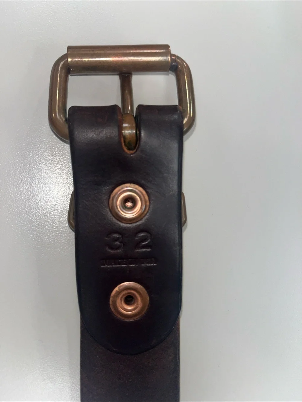 Tanner Goods Men's Leather Belt in Dark Brown w/ Copper Color Buckle